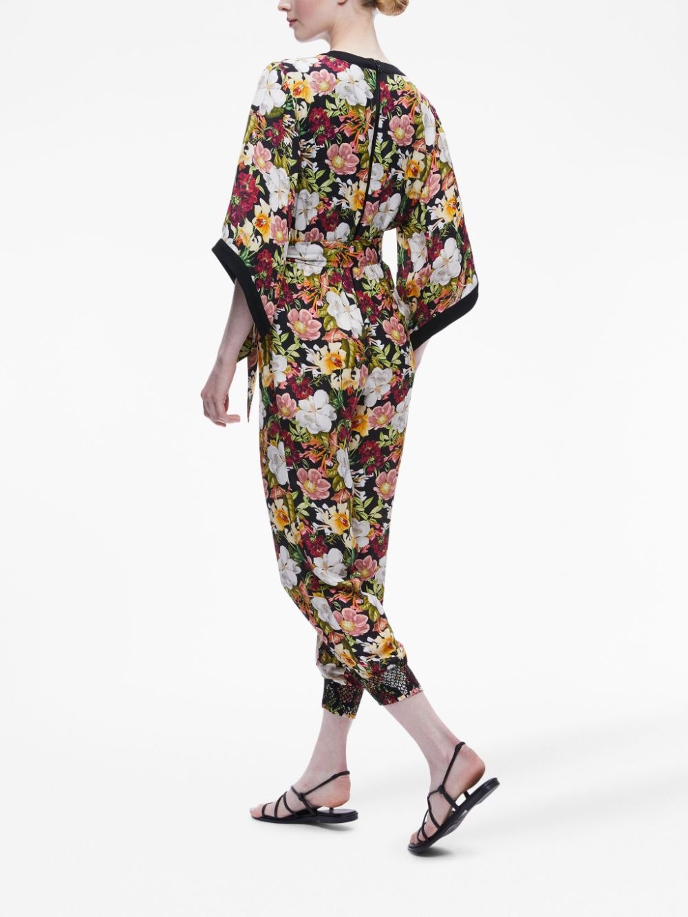 floral-print tied-waist jumpsuit - 4