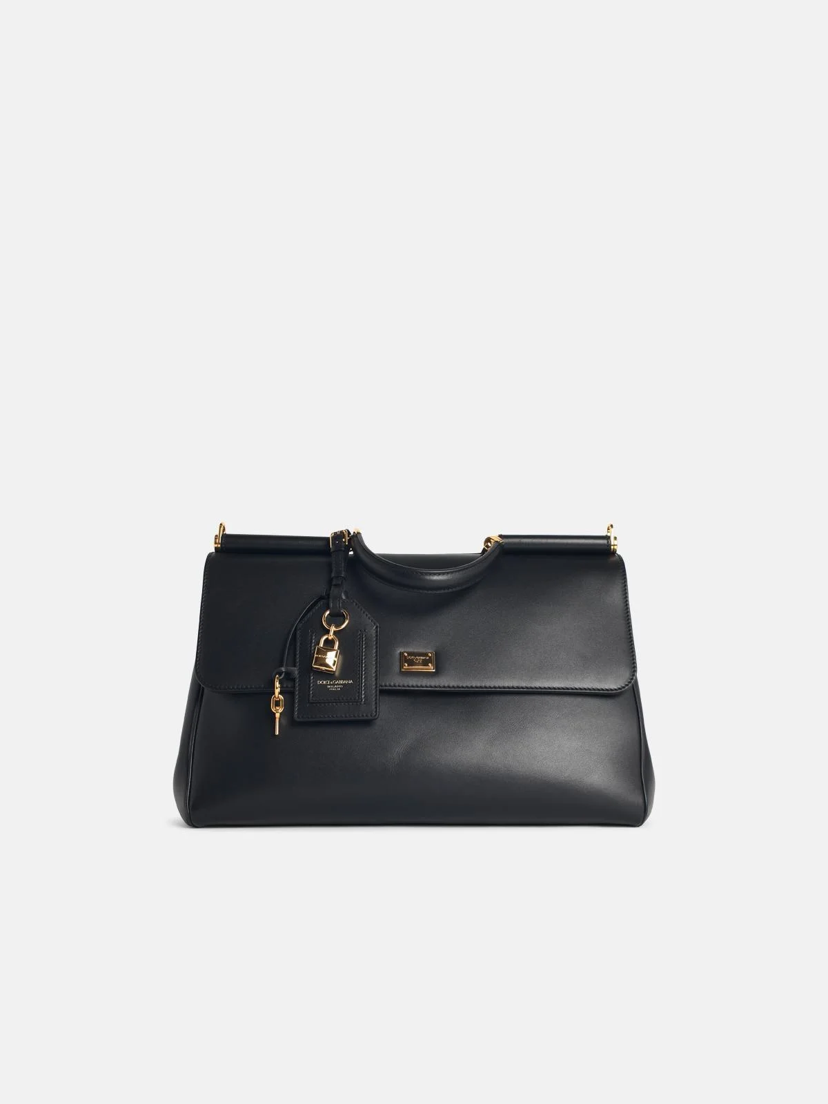 'SICILY' BLACK LEATHER HANDBAG - 1