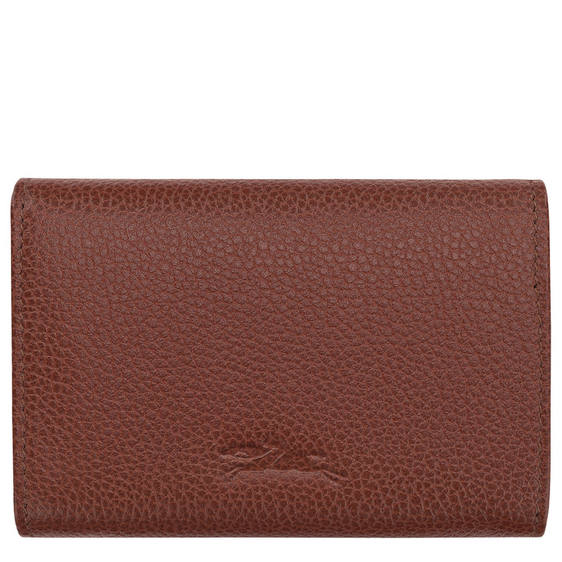 Longchamp Le Foulonné Compact wallet Coffee - Leather outlook