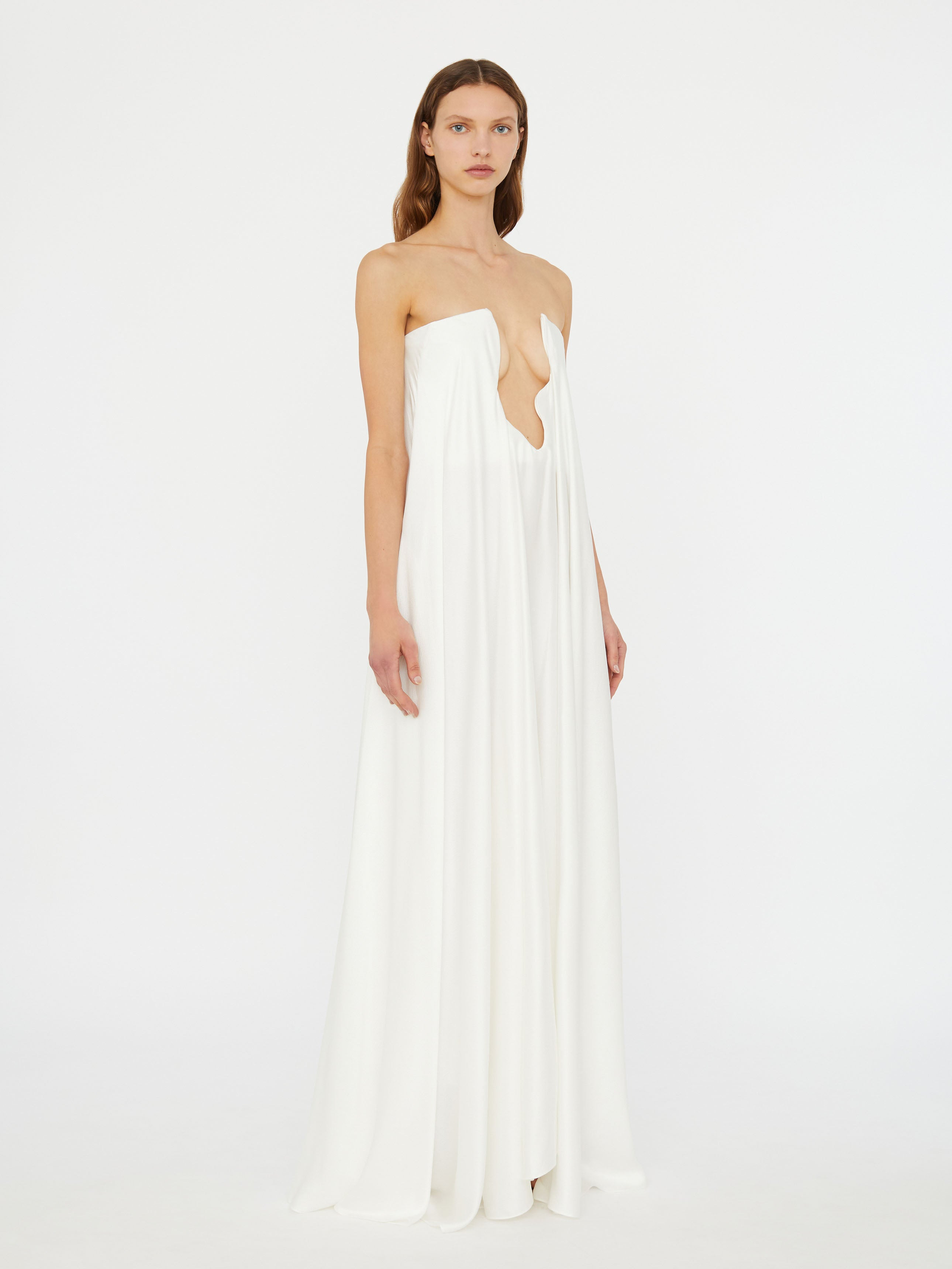 Textured Silk Salacia Strapless Gown - 3