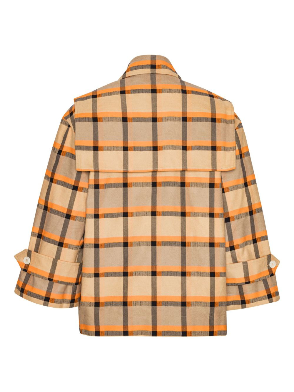 checked double-breasted jacket - 2
