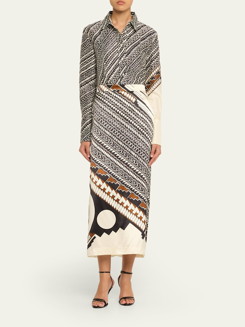 HEIRLOME x Alex Jurado Geometric Silk Button-Down Shirt outlook