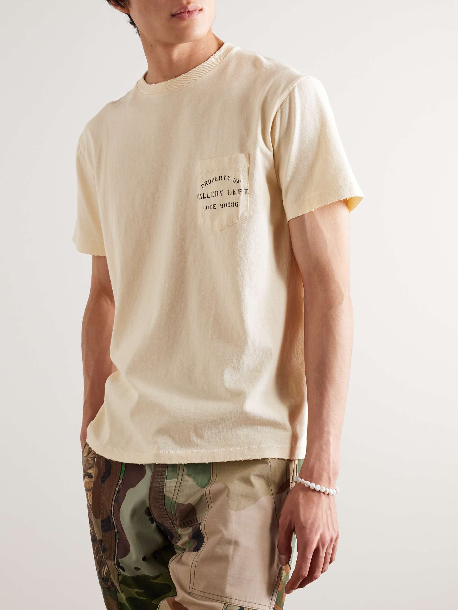Property Stencil Logo-Print Distressed Cotton-Jersey T-Shirt - 3