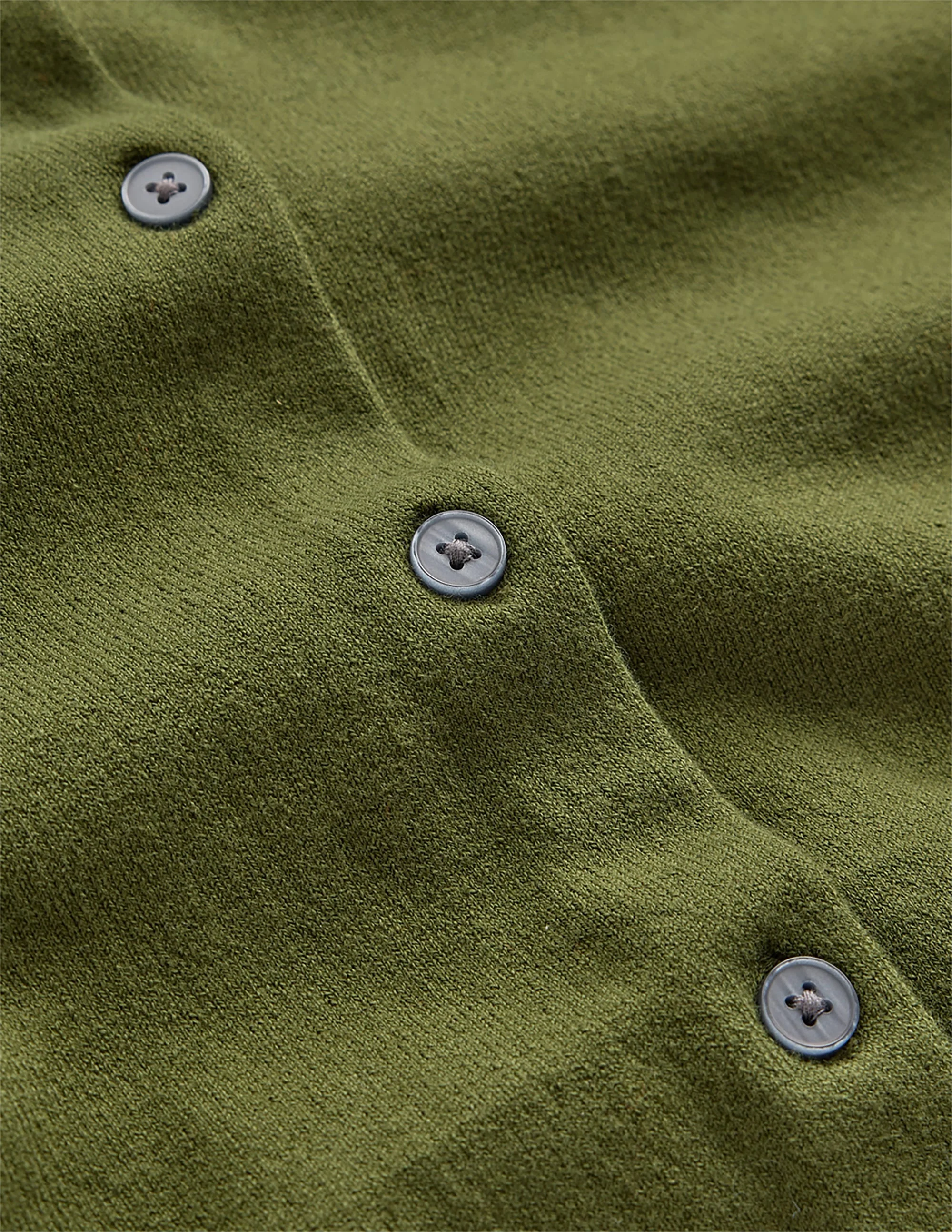 Camilla Cotton Crew Cardigan-Forest Green - 1