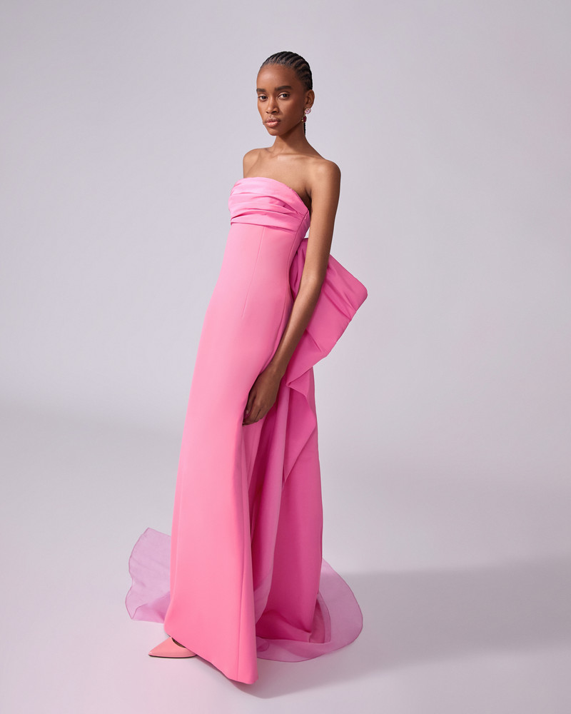 Column Gown with Bow Train 4