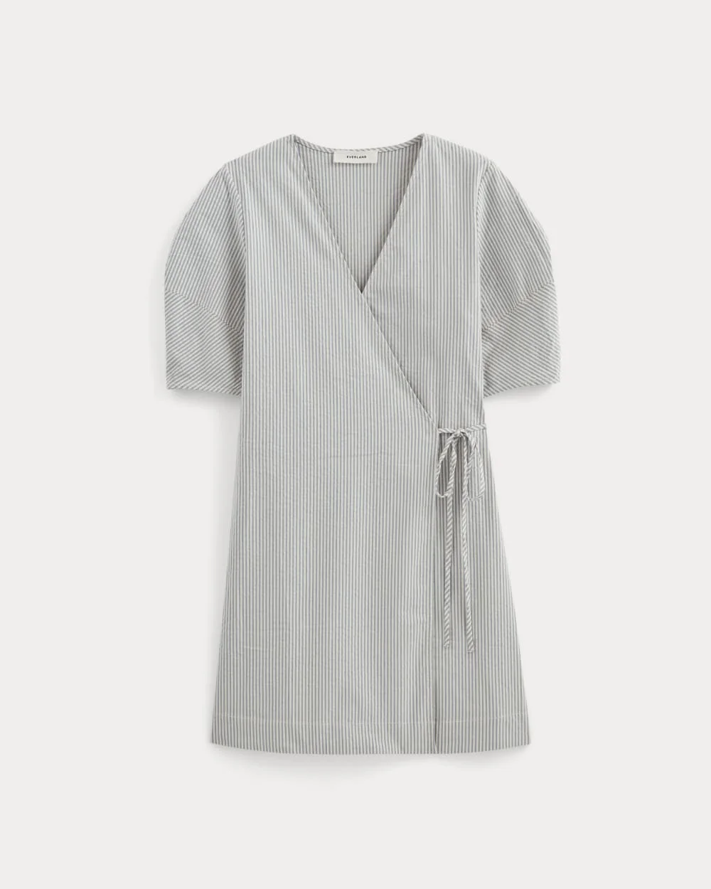 THE SEERSUCKER MINI WRAP DRESS - 1