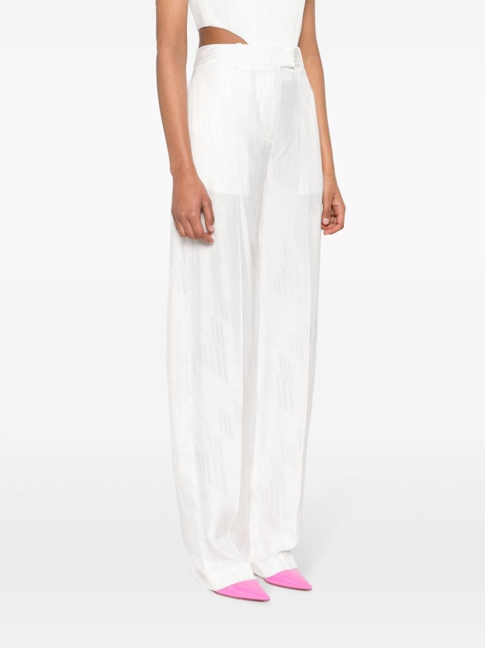 logo-jacquard trousers - 3