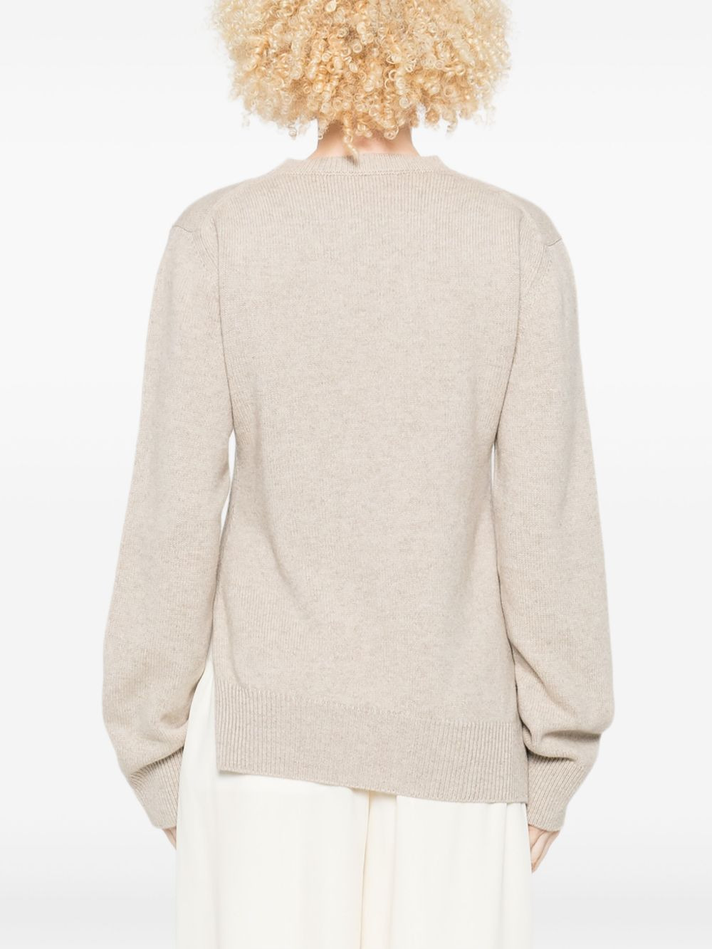 asymmetric-hem wool sweater - 4