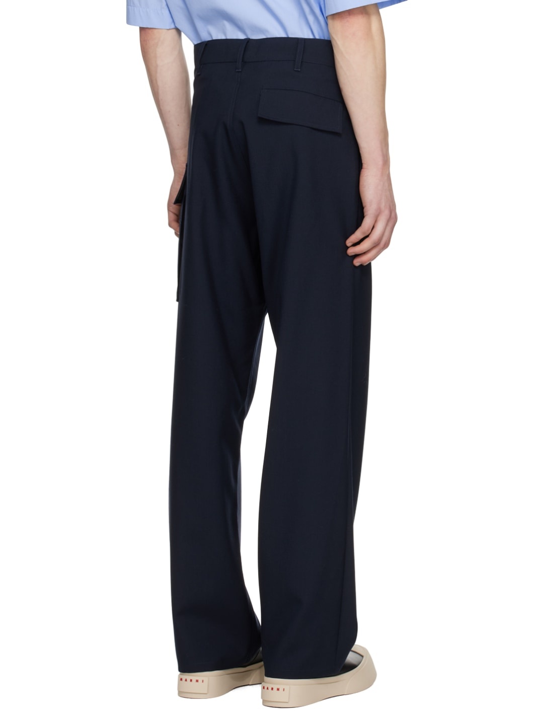 Navy Straight-Leg Cargo Pants - 3