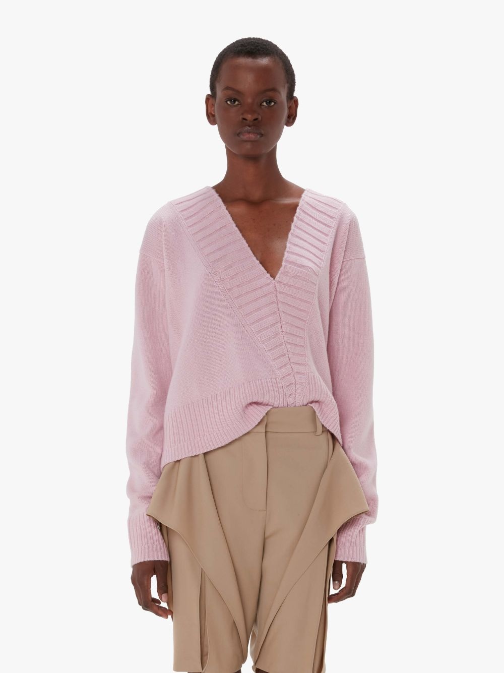 DRAPED TIE-FRONT SWEATER - 2