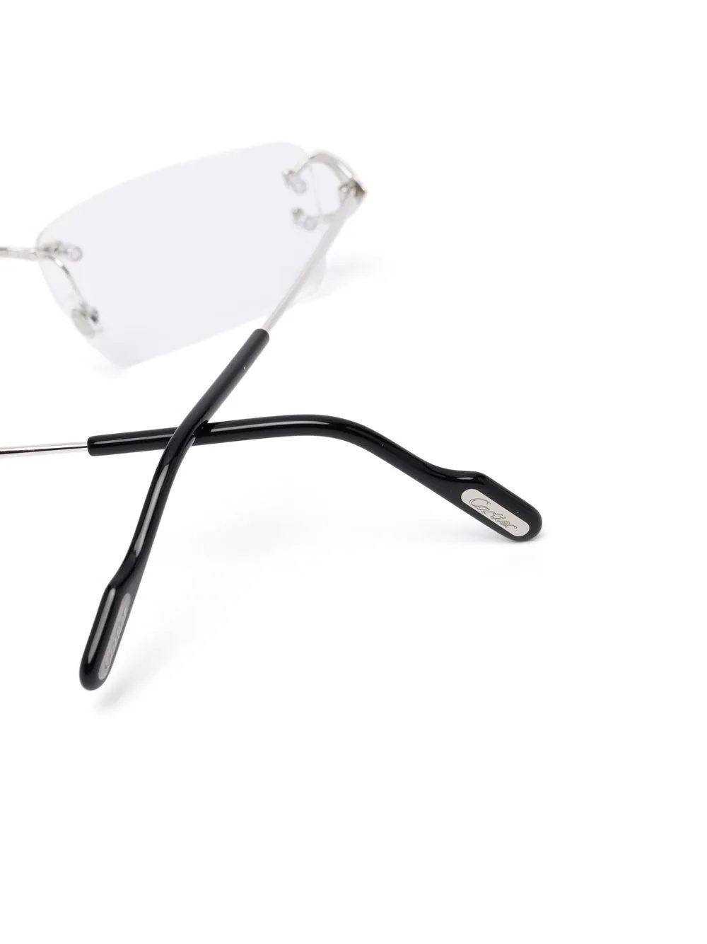 rimless square-frame glasses - 3