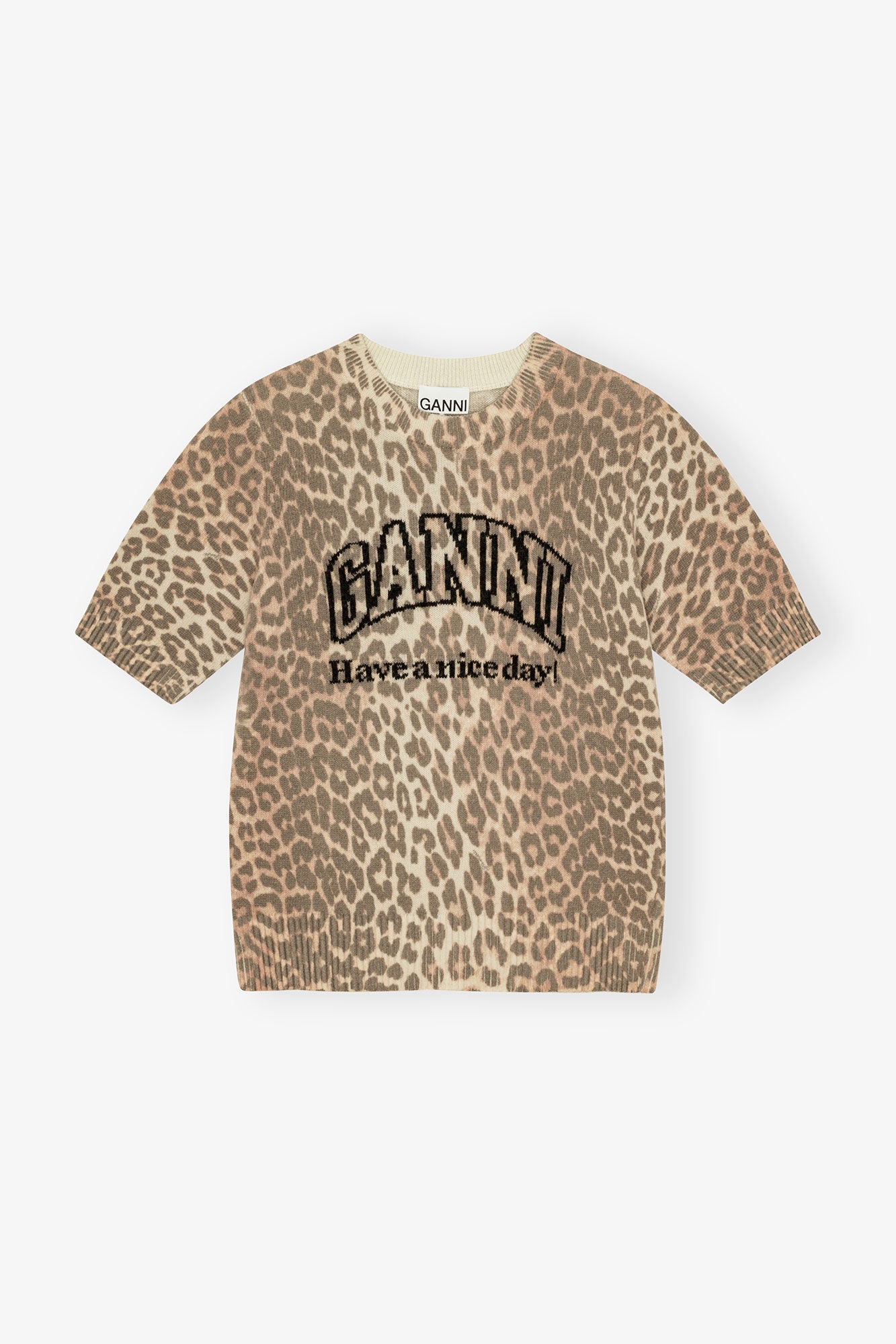 LEOPARD WOOL MIX T-SHIRT - 1