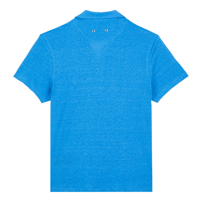 Men Linen Jersey Polo Solid 2