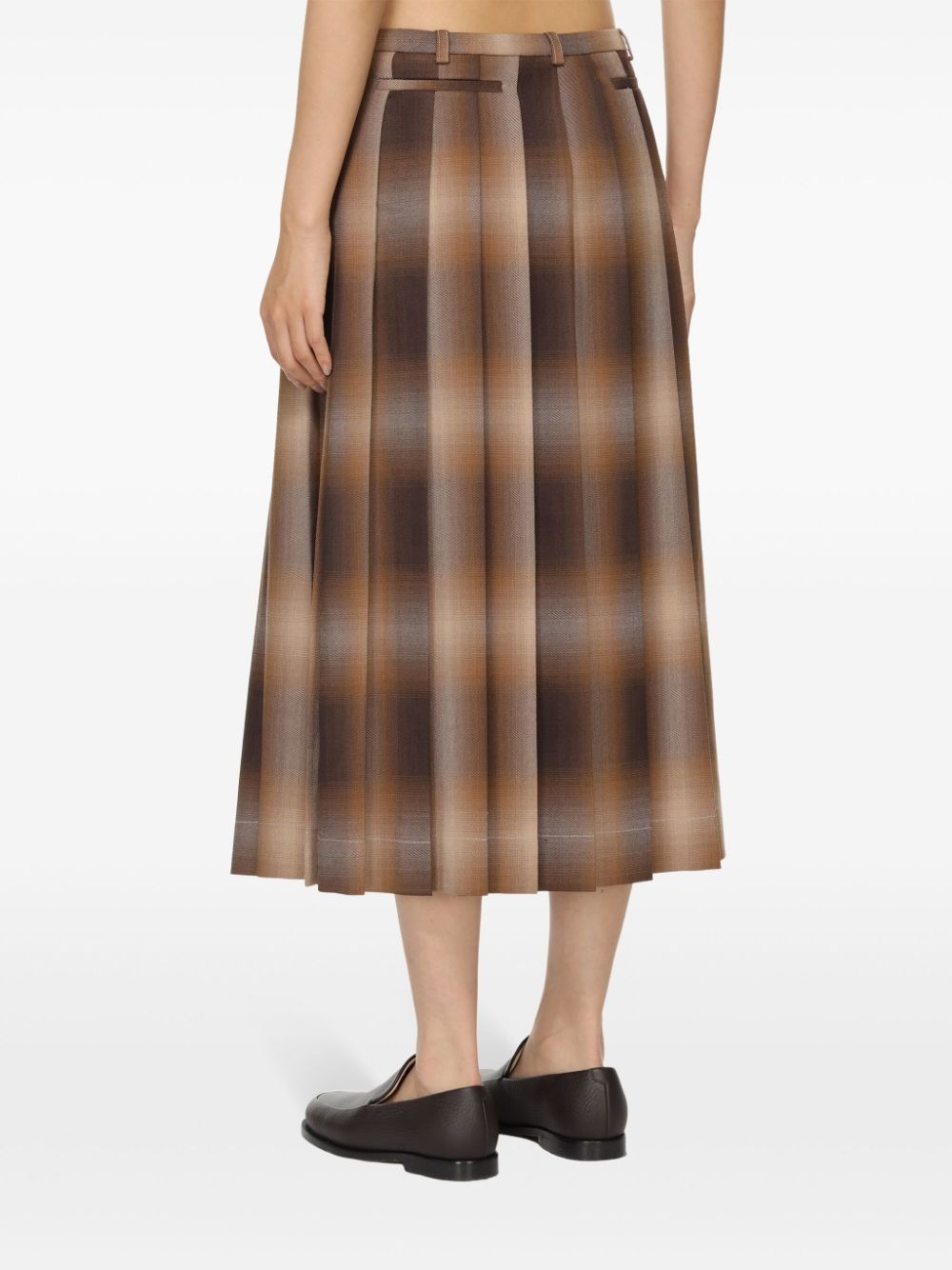 checked pleated skirt - 4