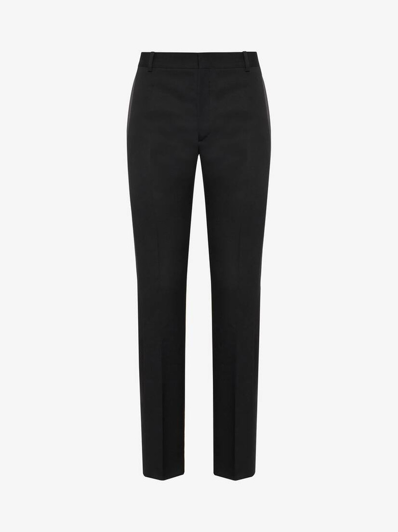 Men's Tuxedo Cigarette Trousers in Black - 1