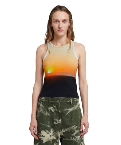 MSGM Ribbed jersey tank top with "Tanzanian sunset" print outlook