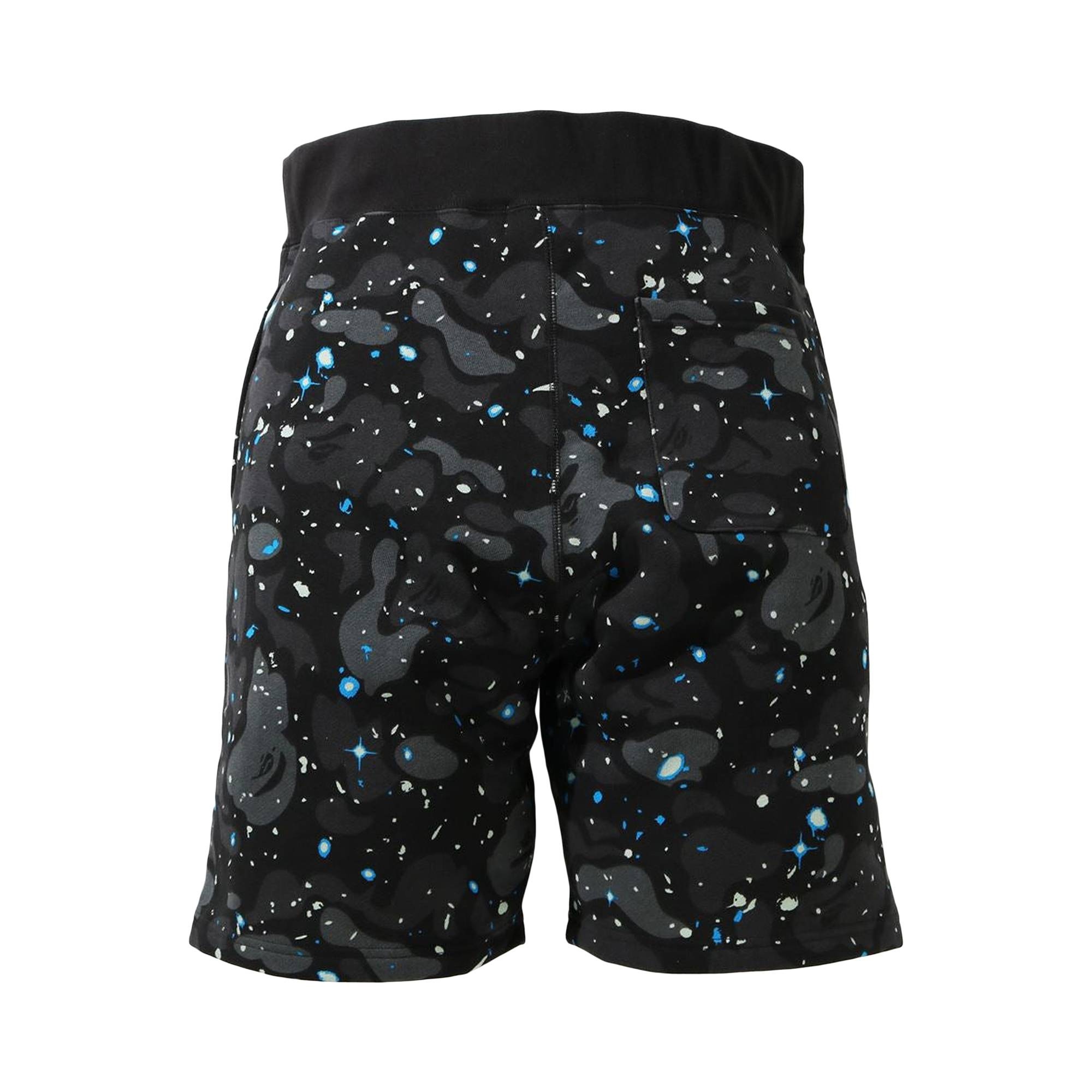BAPE Space Camo Shark Sweat Shorts 'Black' - 2