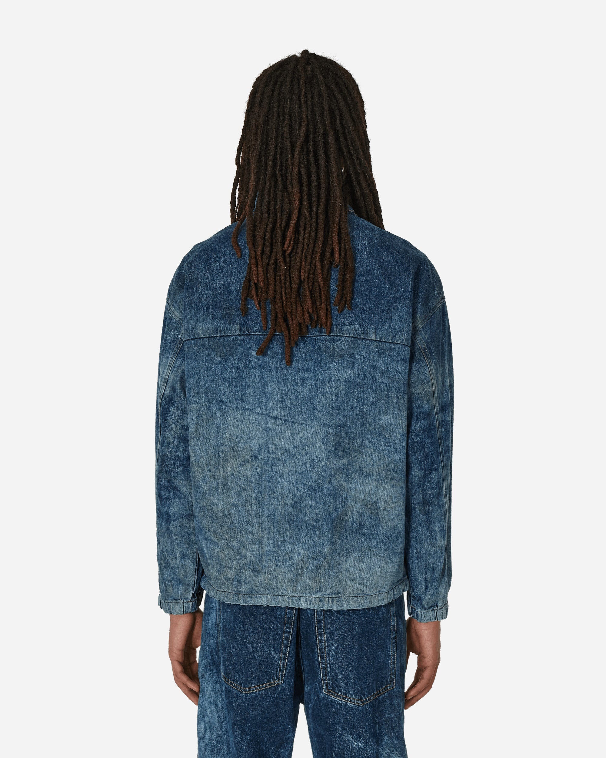 Dirt-Effect denim Pullover Jacket Blue - 3