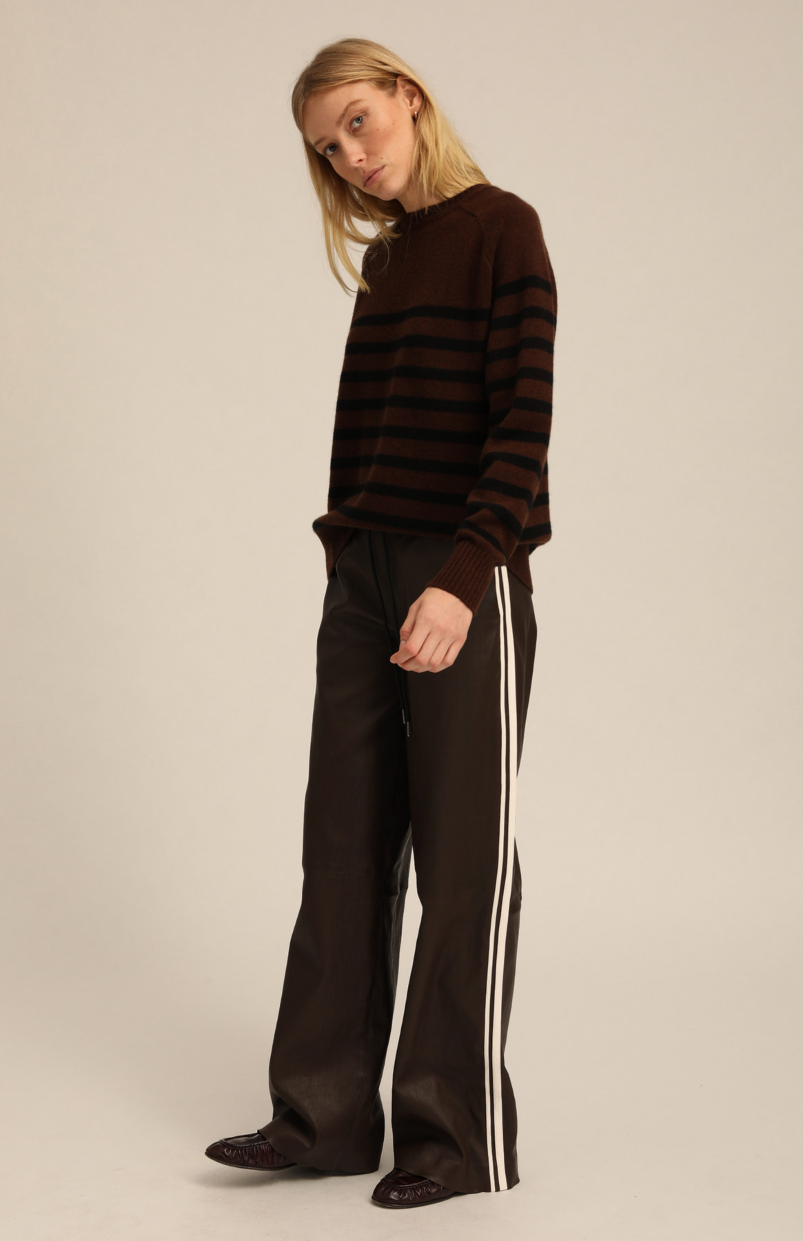 AMERICANO STRIPED CASHMERE CREWNECK - 7