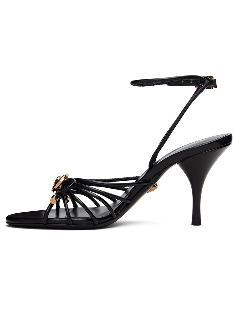VERSACE Black Opera Bow Nappa 85mm Heeled Sandals outlook