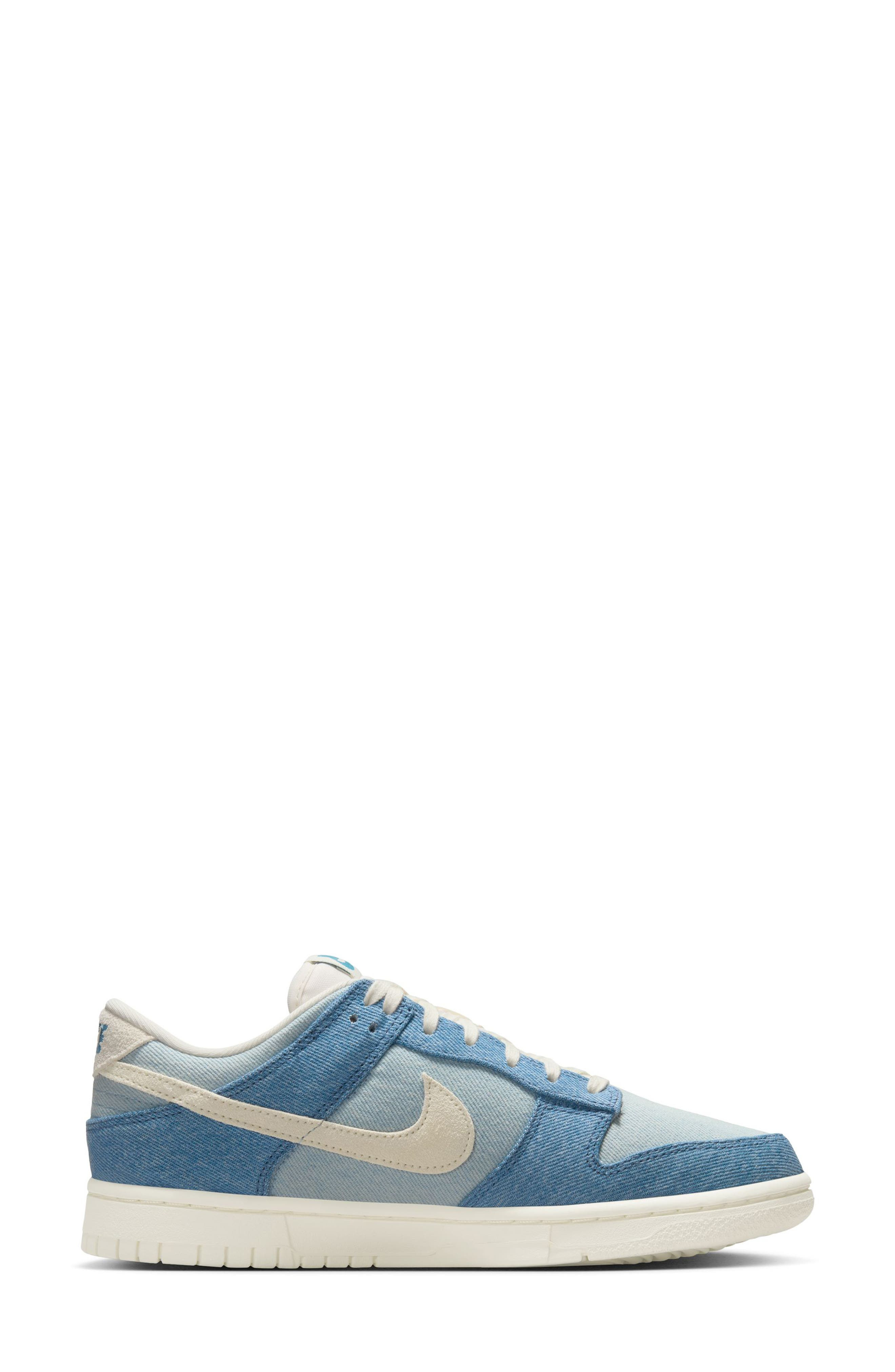 Nike Dunk Low Denim Basketball Sneaker in Smokey Blue/Ivory/Denim at Nordstrom - 6