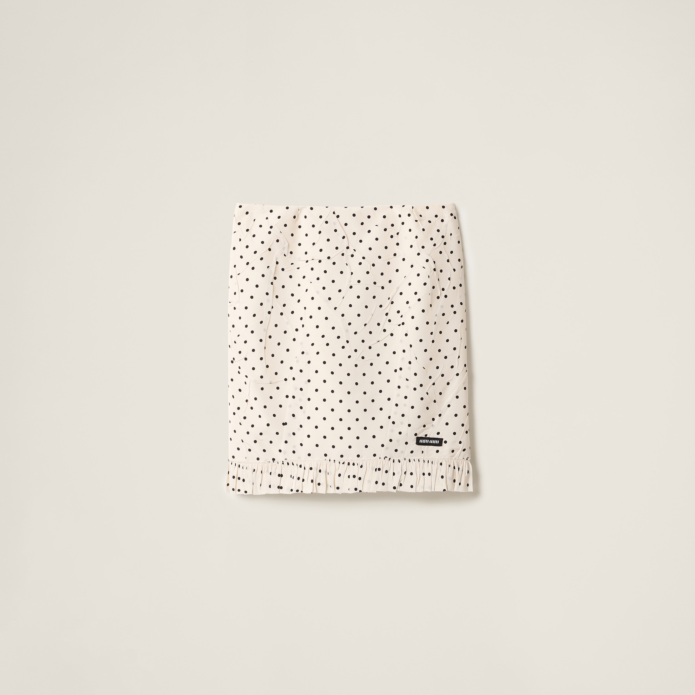 Polka-dot crepe de chine skirt - 1