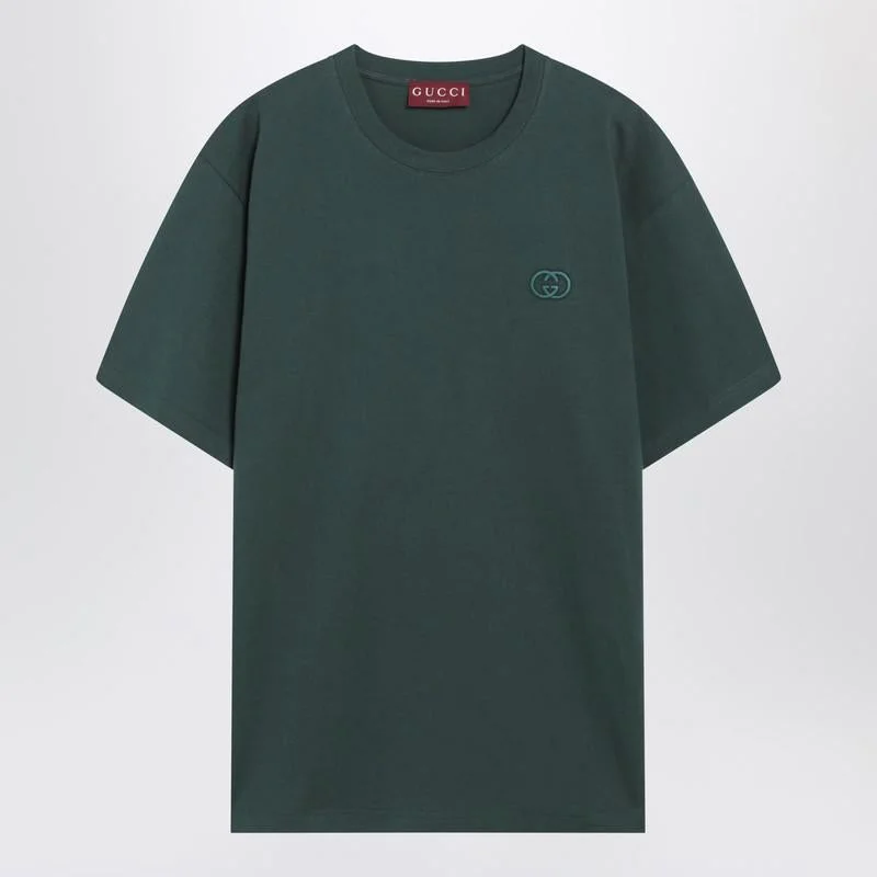 Gucci T-Shirt With Interlocking Gg Embroidery - 1