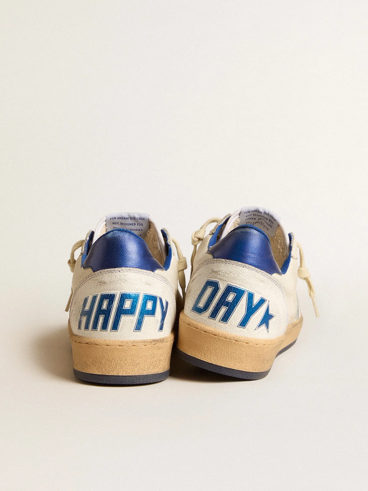 Ball Star Wishes in white nappa leather with a bright blue star and heel tab - 1