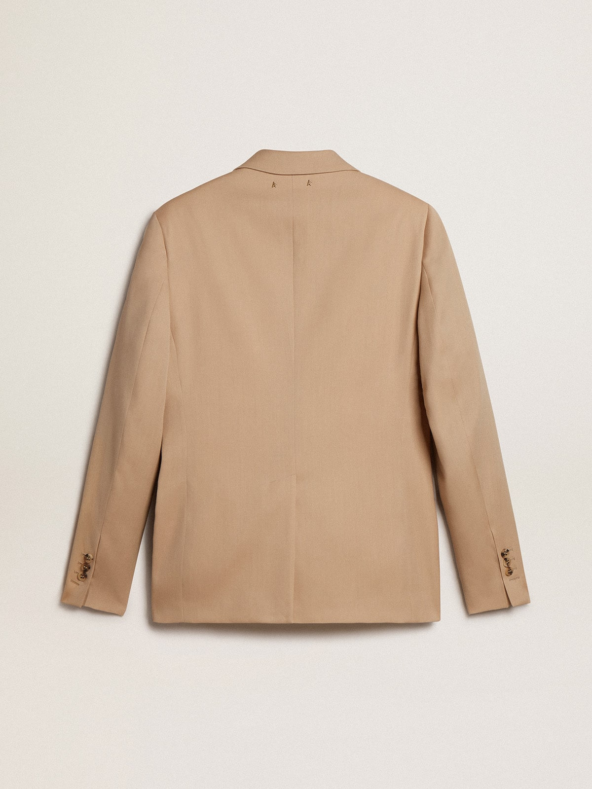 Single-breasted blazer in sand with horn buttons - 6