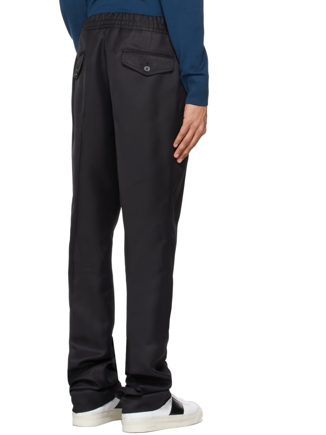 Black High-Shine Atticus Trousers - 3