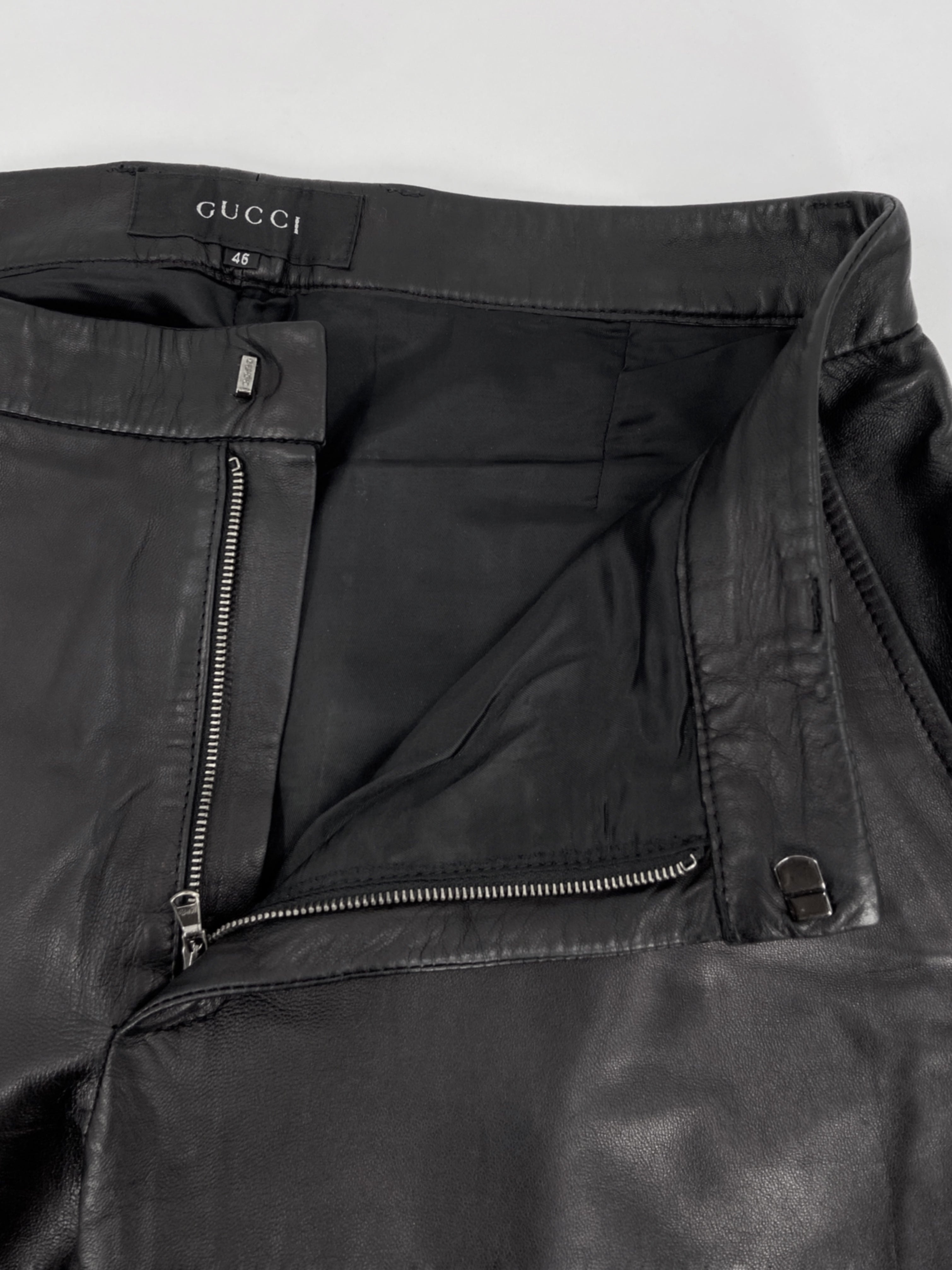 Gucci Tom Ford Men’s Lambskin Leather Trousers Pants 46 - 8
