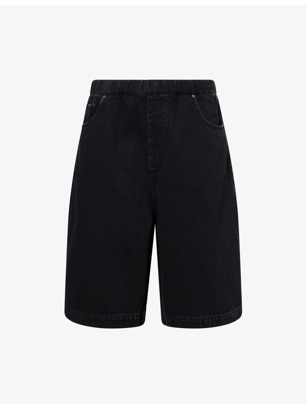 Faded-Wash Wide-Leg Denim Shorts - 1