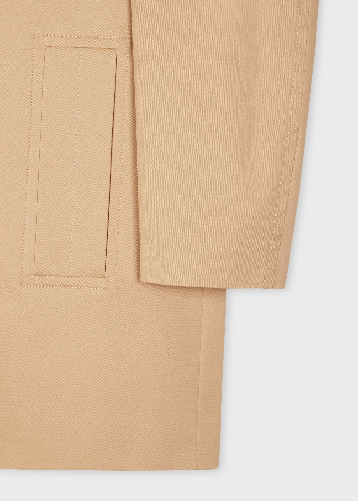 Women's Light Camel Cotton Twill Pea Coat - 3