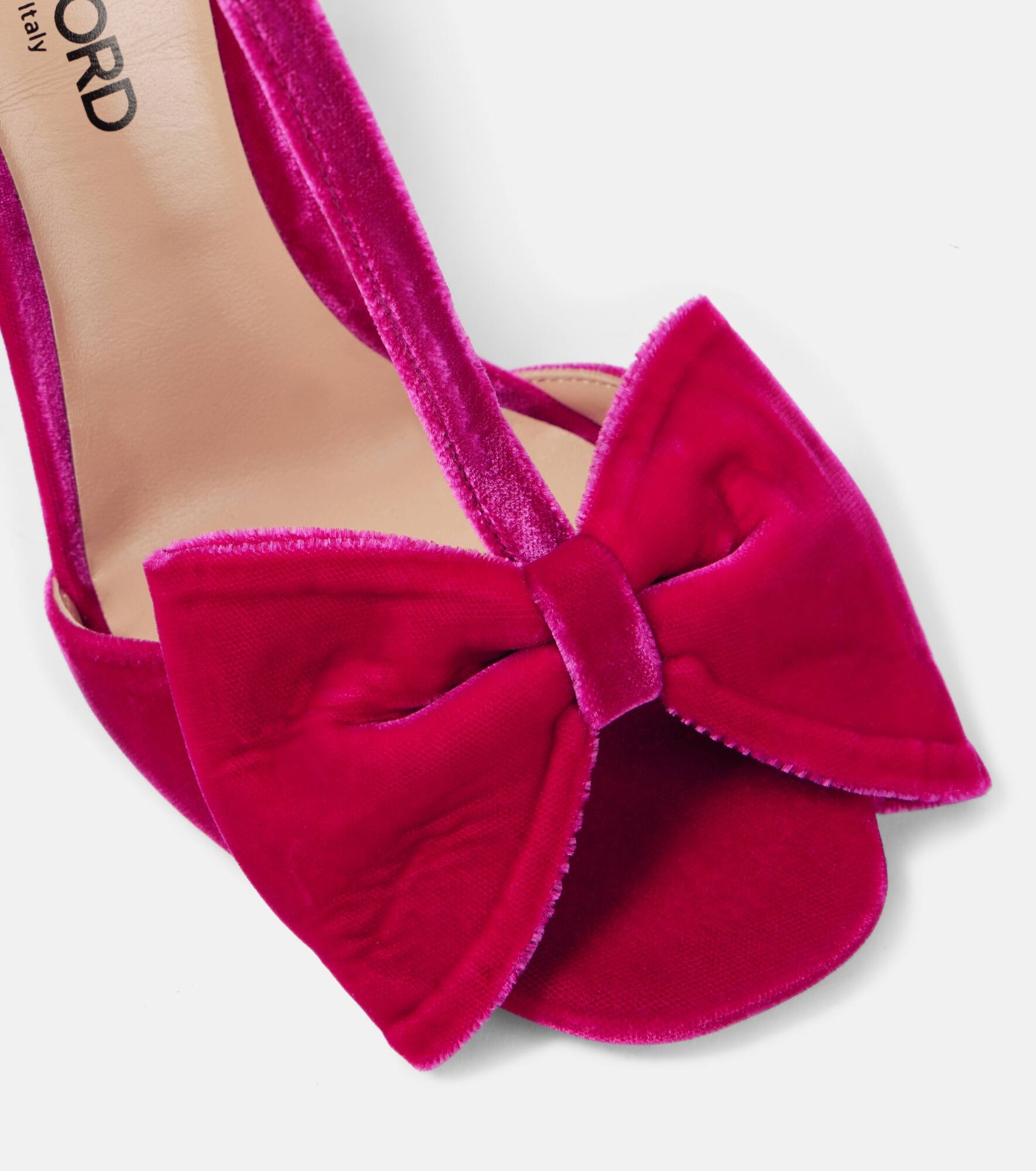 Brigitte bow-detail velvet sandals - 5