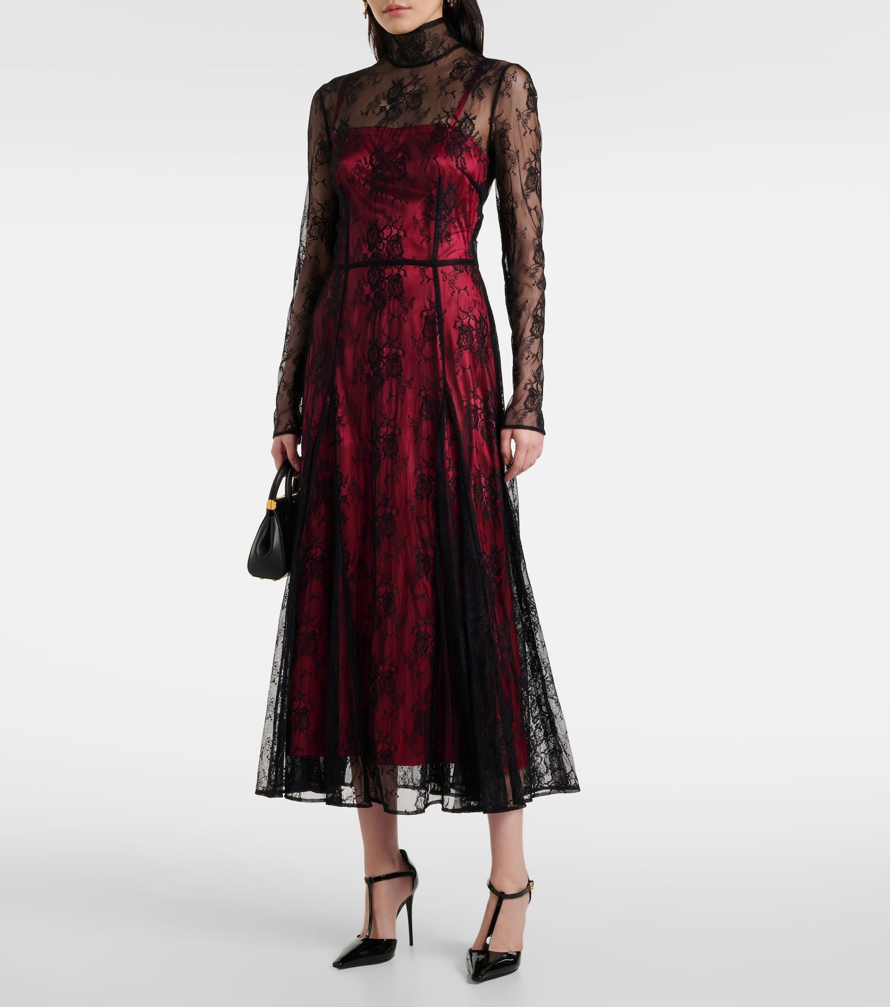 Floral lace midi dress - 2