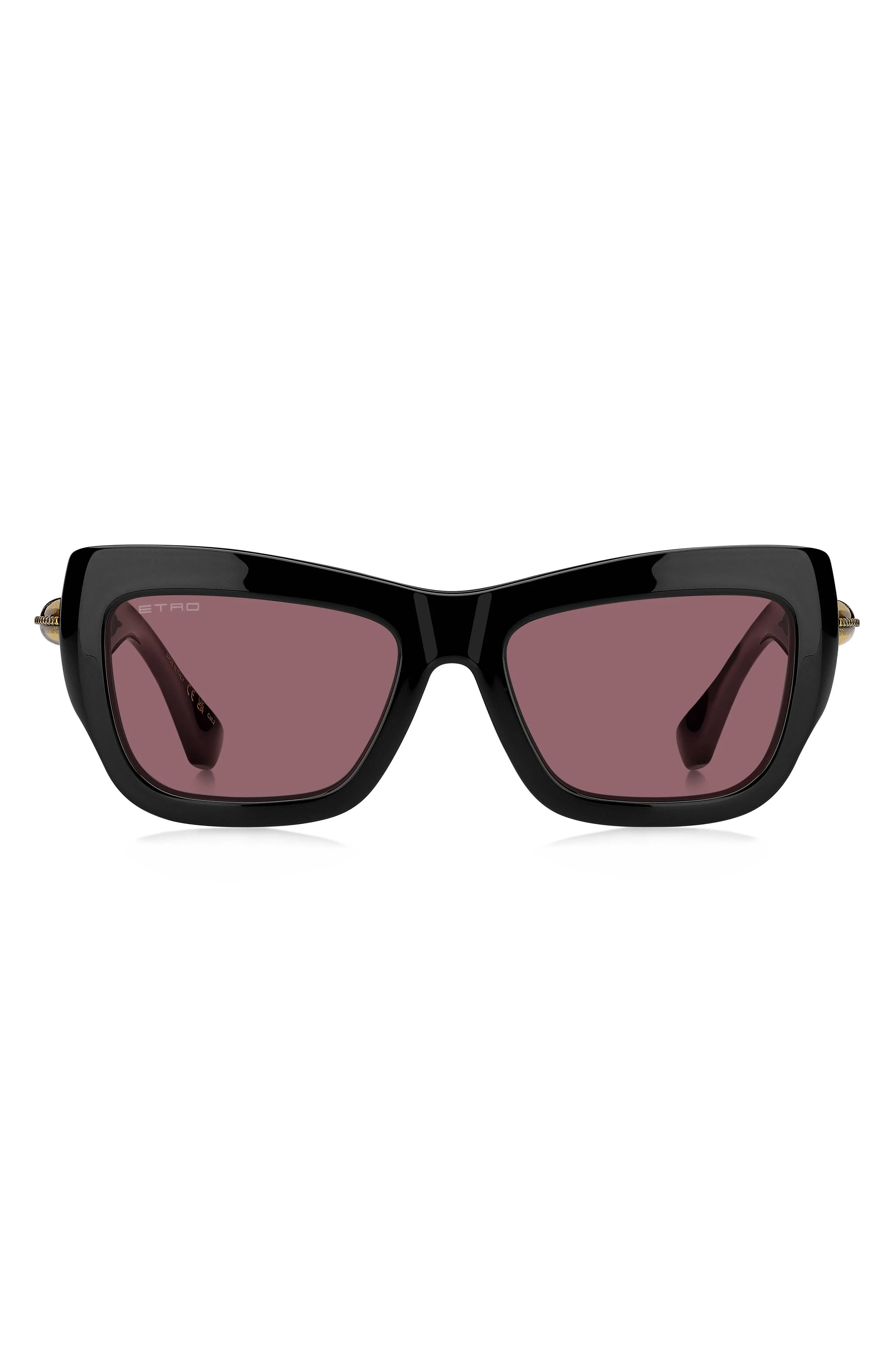 Etro 56mm Rectangular Sunglasses in Black/Pink at Nordstrom - 1