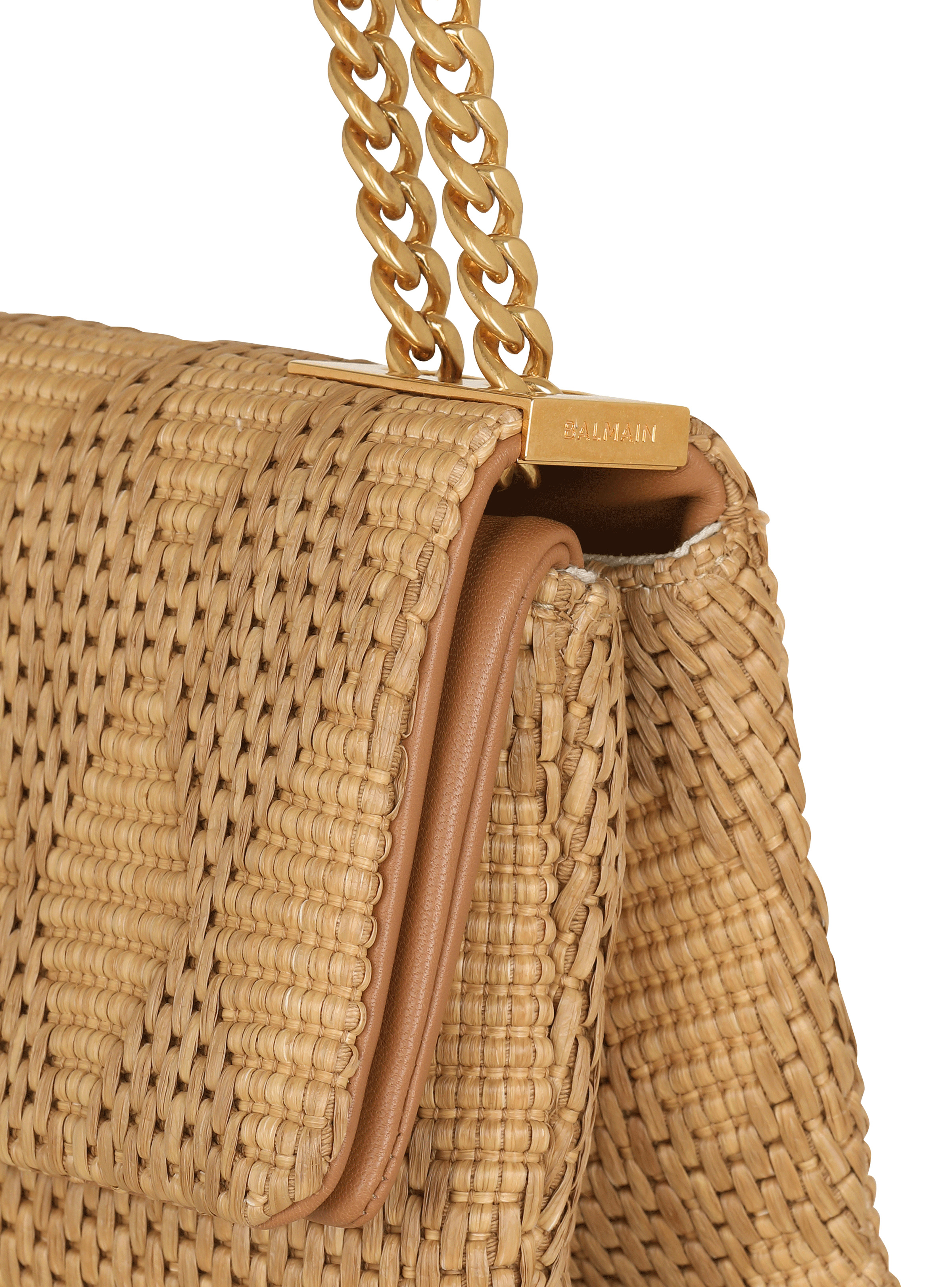 1945 Soft small bag in leather and raffia - 6
