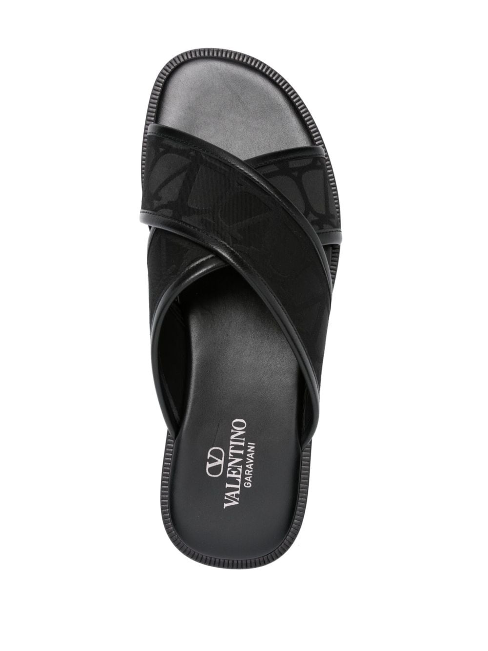 logo-jacquard crossover-strap sandals - 4