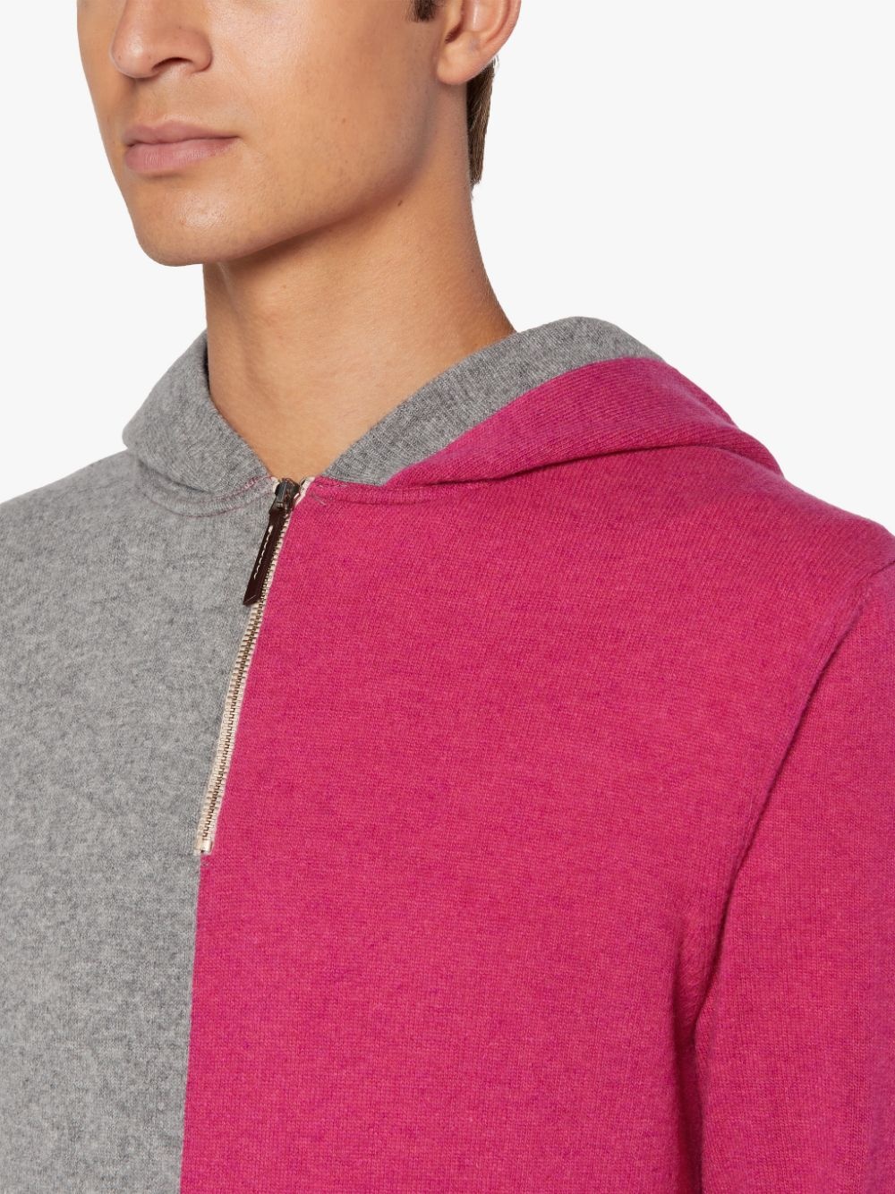 DOUBLE AGENT PINK WOOL HOODED SWEATER | GKM-201 - 5