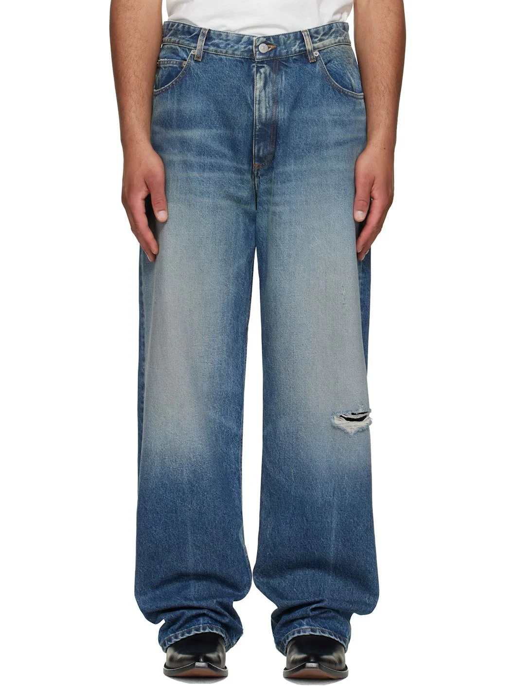 Blue Straight-Leg Jeans - 1