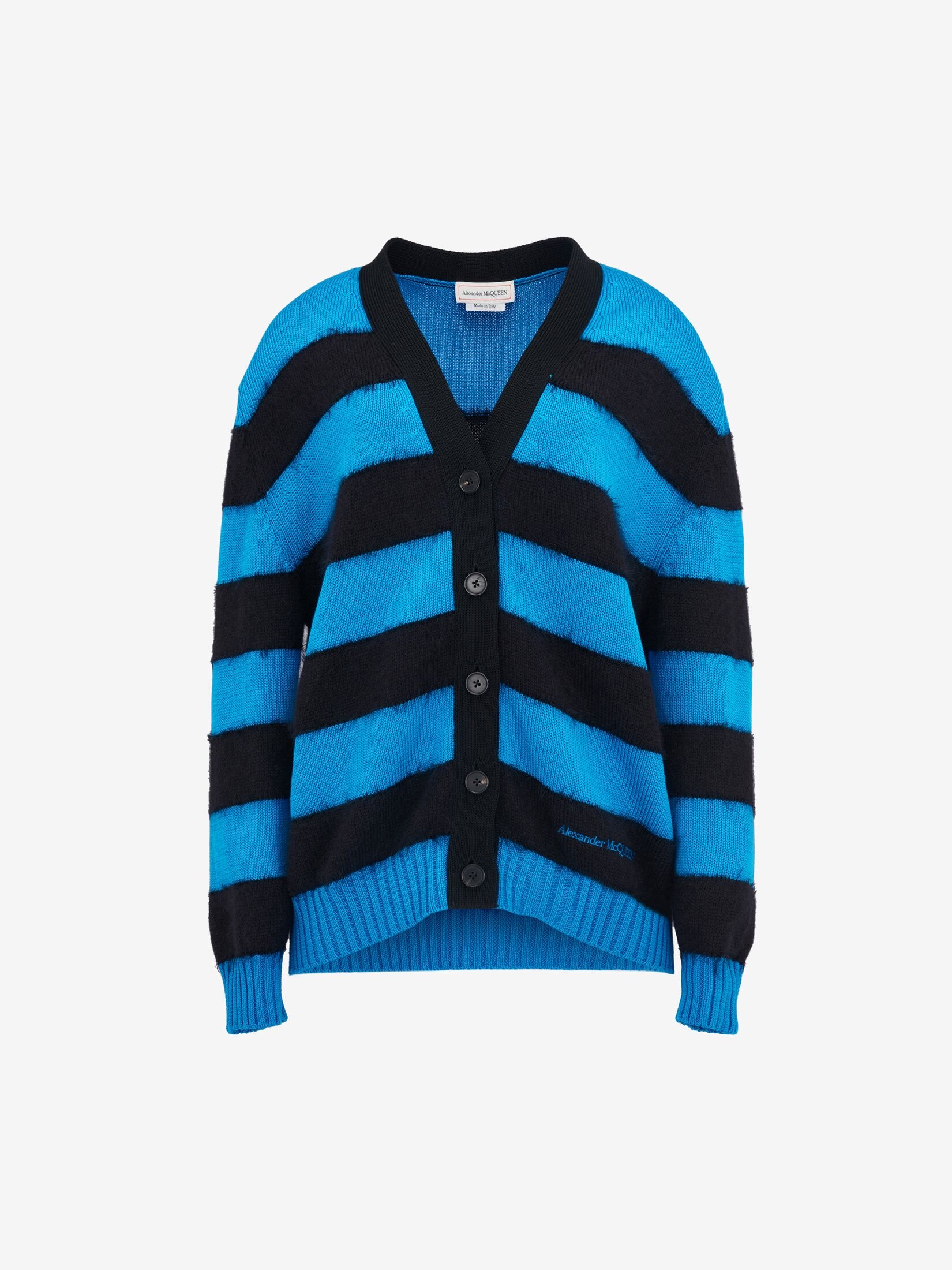 Women's Striped Cardigan in Lapis Blue/black - 1