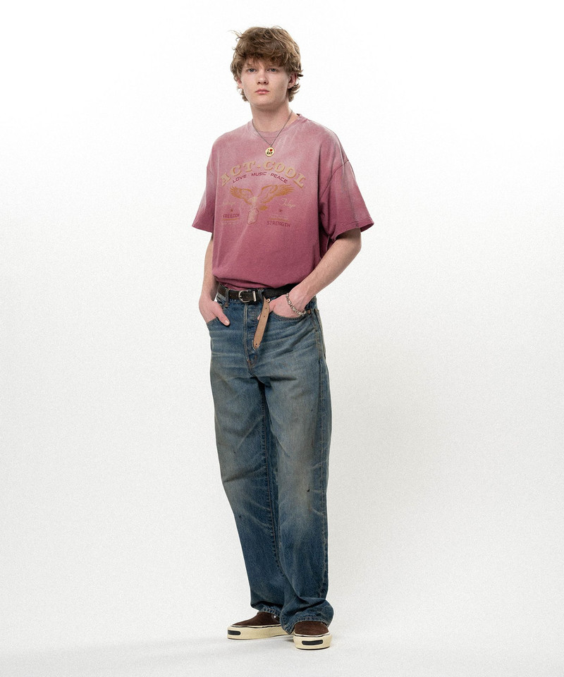 "ACT-COOL Eagle" Distressed T-shirt 14