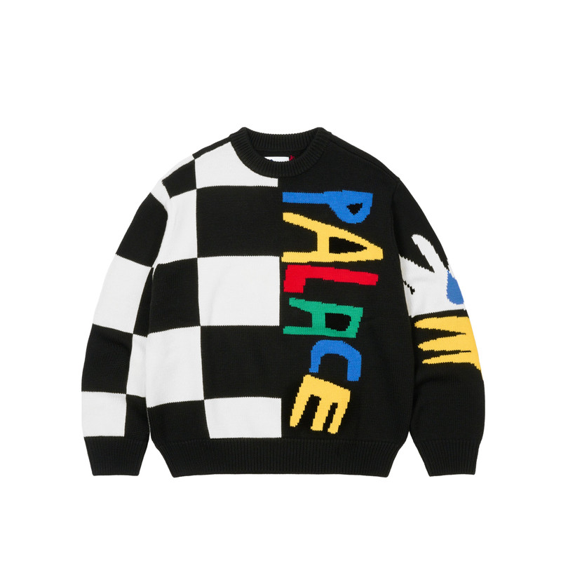 PALACE JCC+ KNIT CREW BLACK - 1