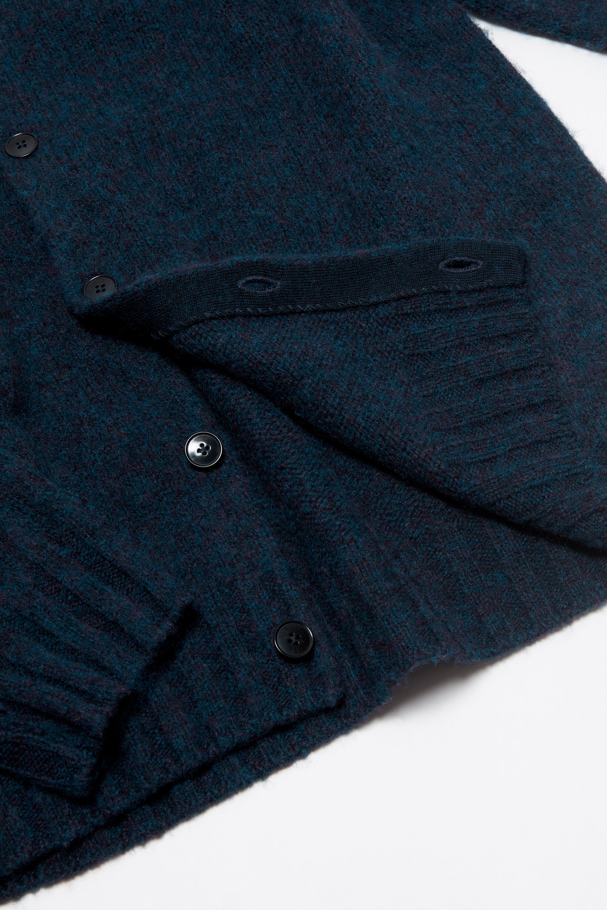 Polo wool cardigan - Deep blue melange - 5