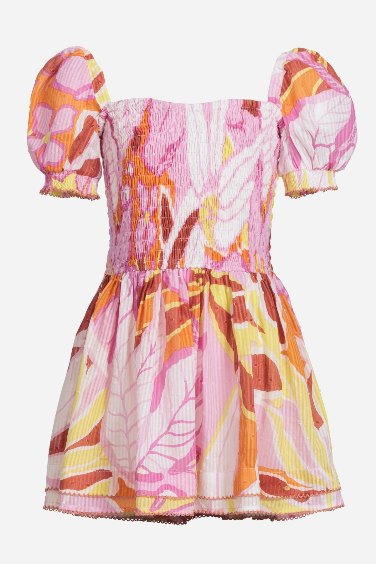 Mini Dress Bertha for girls - Pink Macro Lilium - 1