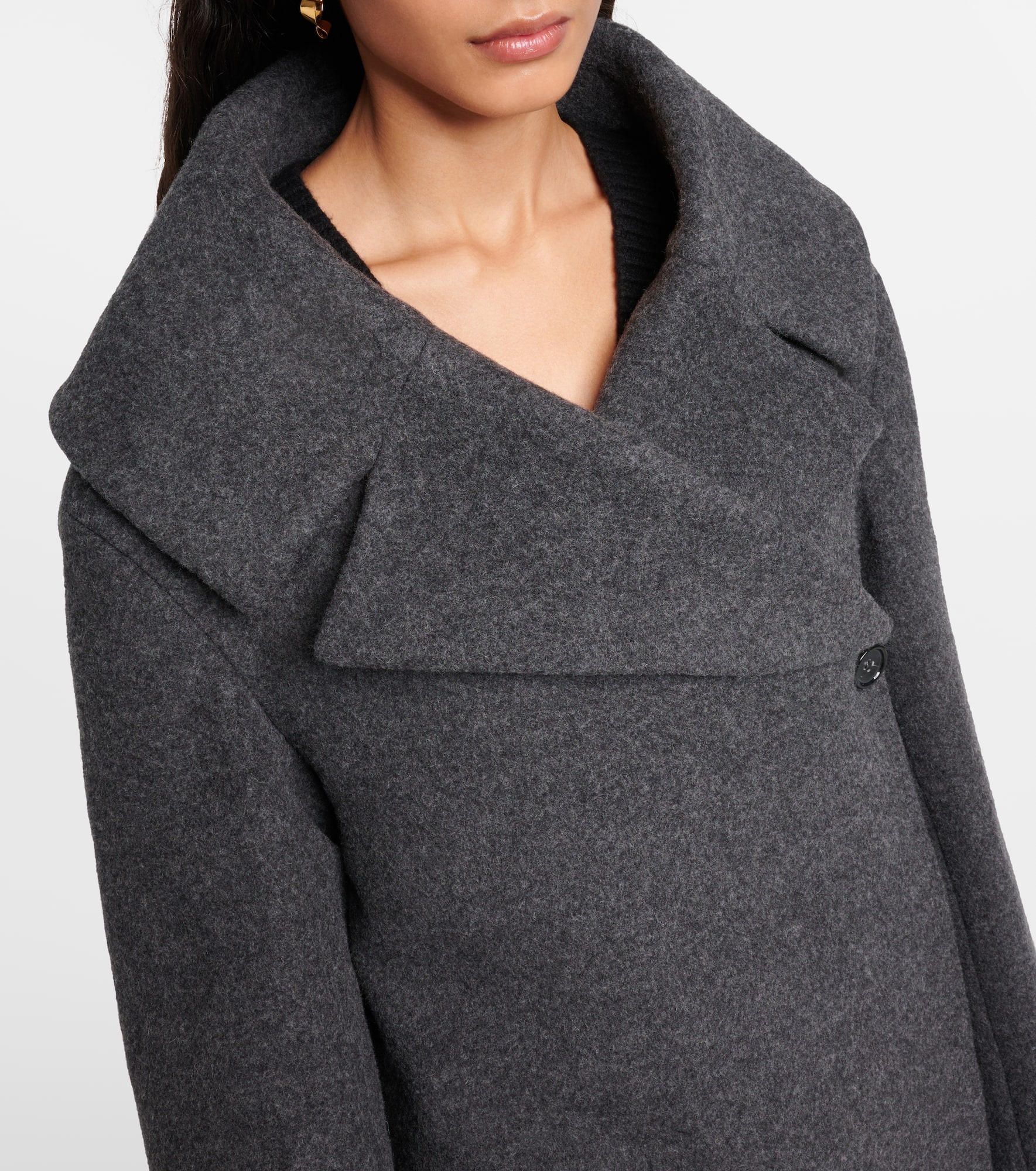 Oversized wool-blend felt wrap coat - 5