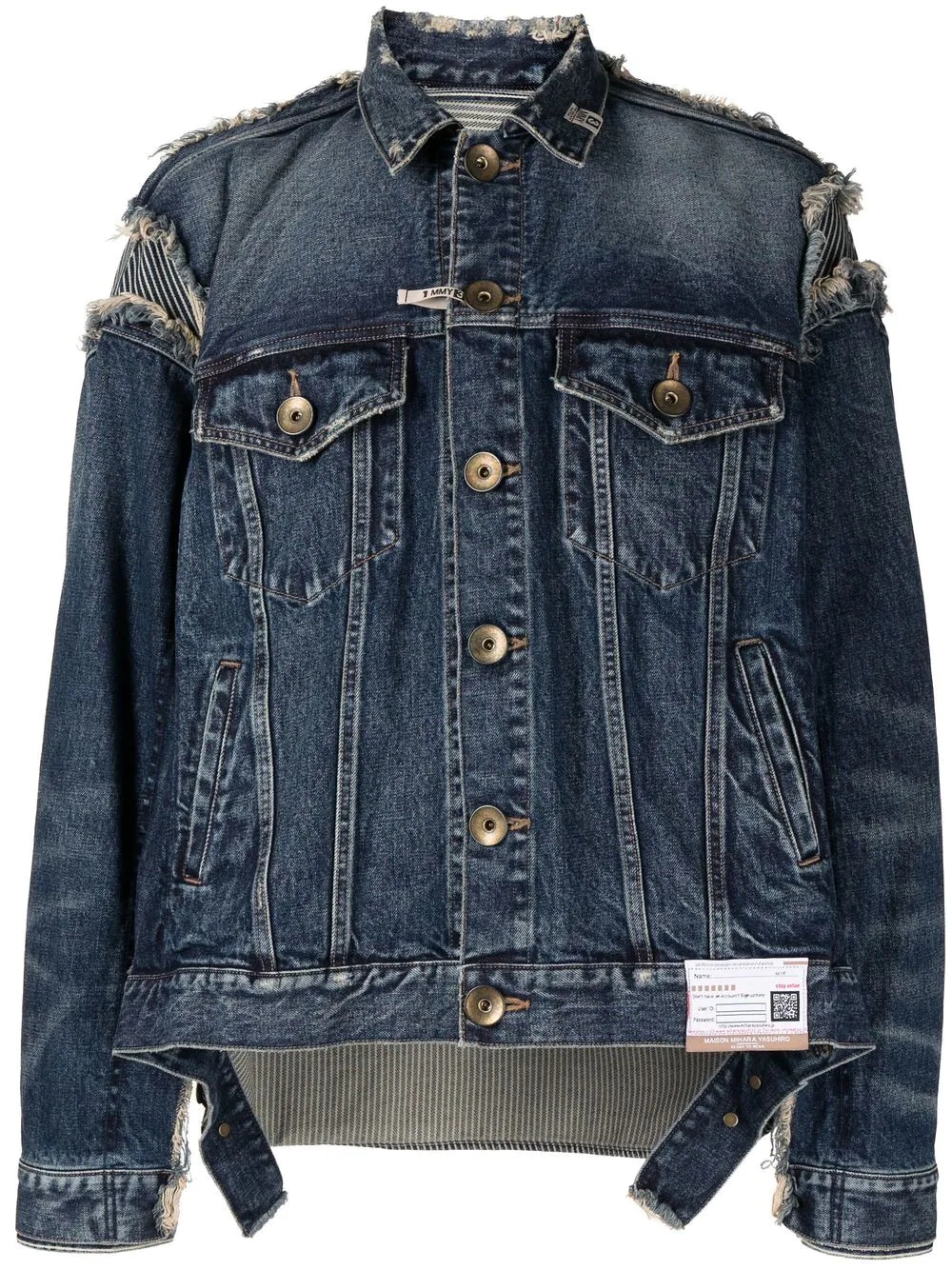 distressed denim jacket - 1