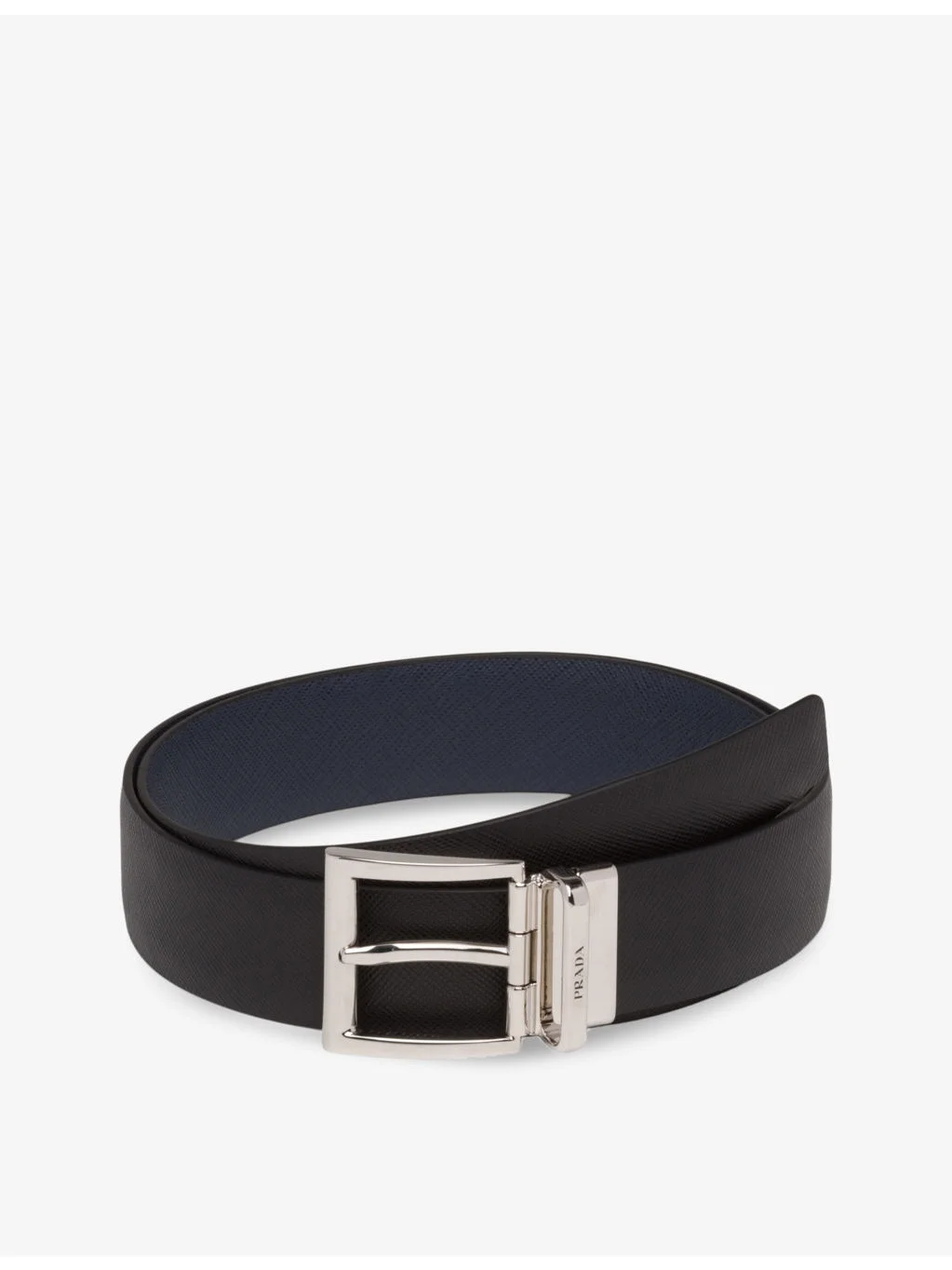 Logo-engraved reversible leather belt - 1