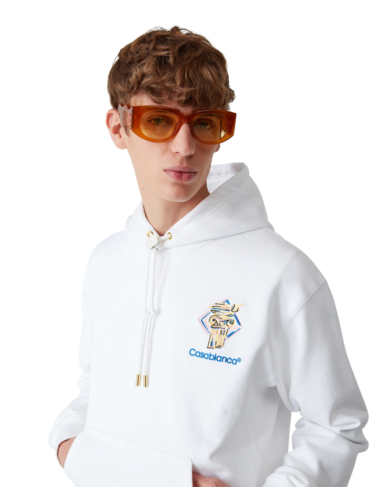 Diamond Column Hooded Sweatshirt | Casablanca Paris - 5