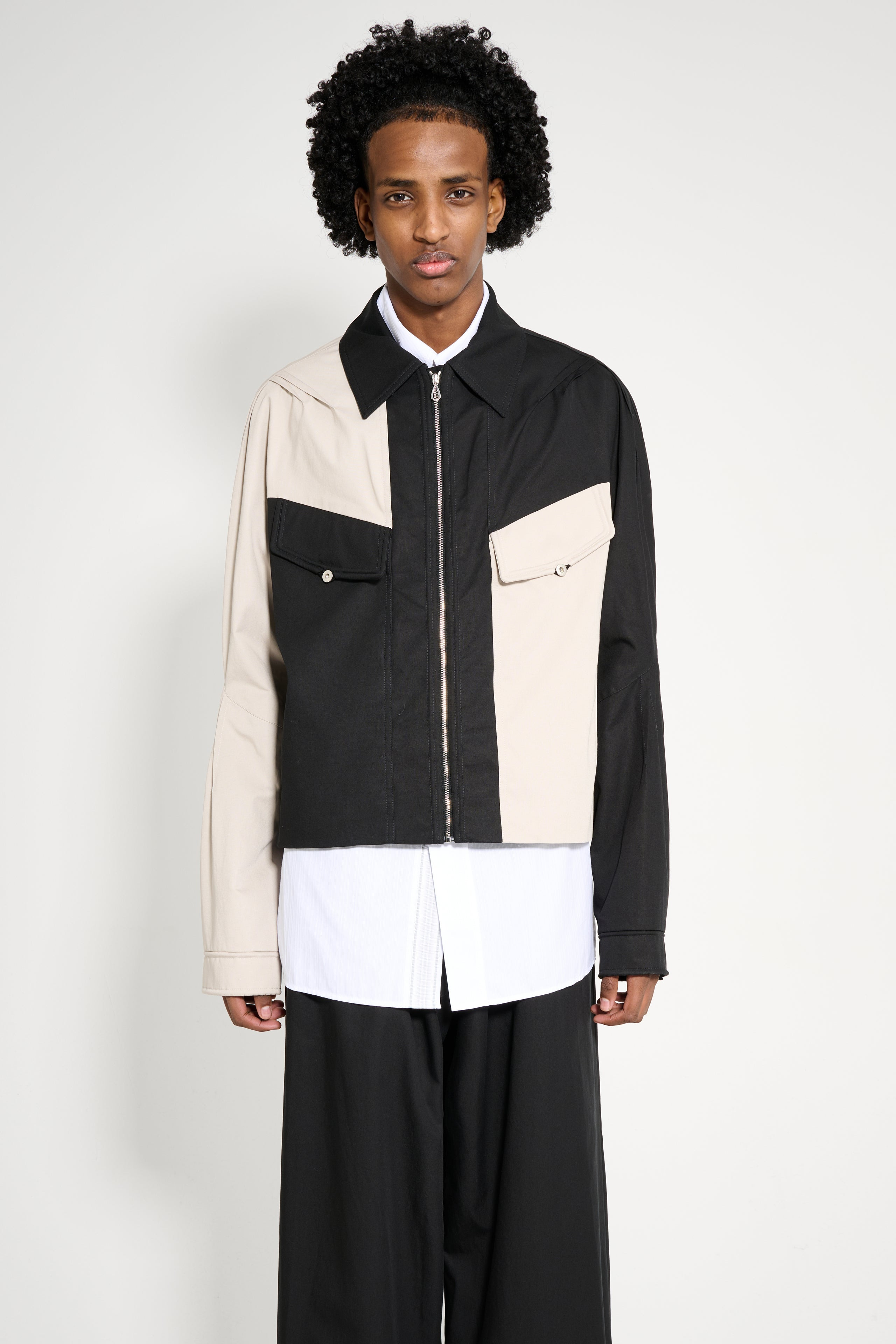 KIKO KOSTADINOV ALEC K-DART BLOUSON SEEDPEARL / BLACK SABLE - 1